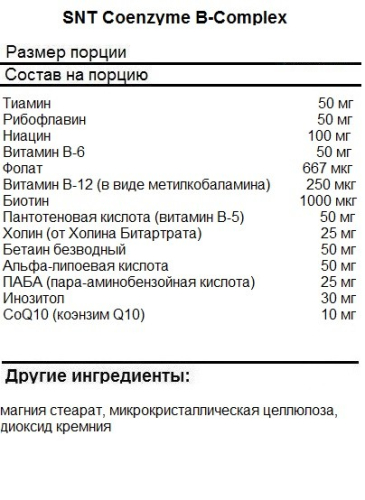 SNT Co-Enzyme B-Complex 60 кап