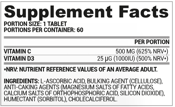 Nutriversum Vitamin C 500 + D3 60 таб