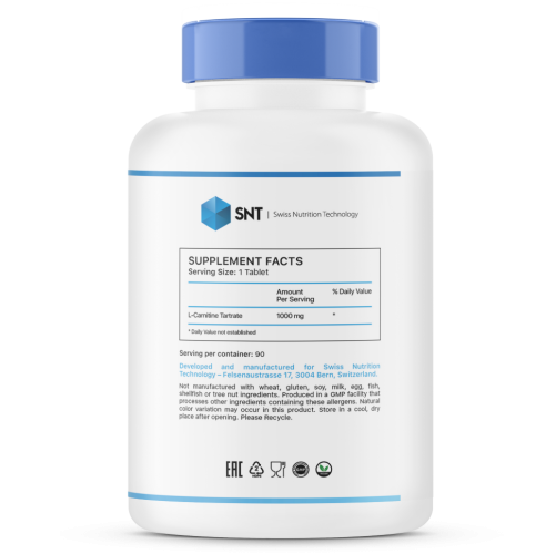 SNT L-Carnitine Tartrat 1000 мг 90 таб