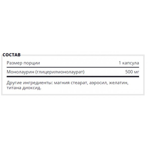 Fitness Formula Monolaurin 500 мг 60 кап