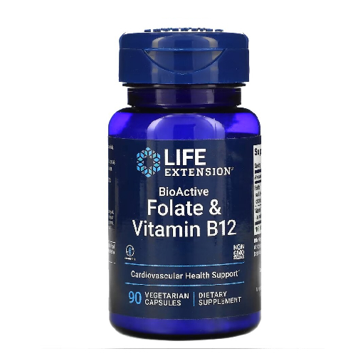 Life Extension BioActive Folate and Vitamin B12 90 вег. кап