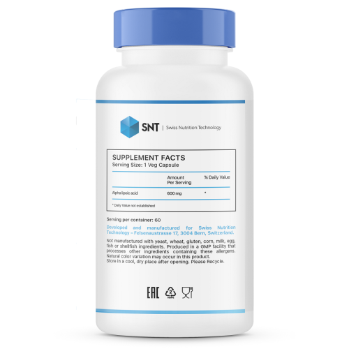 SNT Alpha Lipoic Acid 600 мг 60 кап